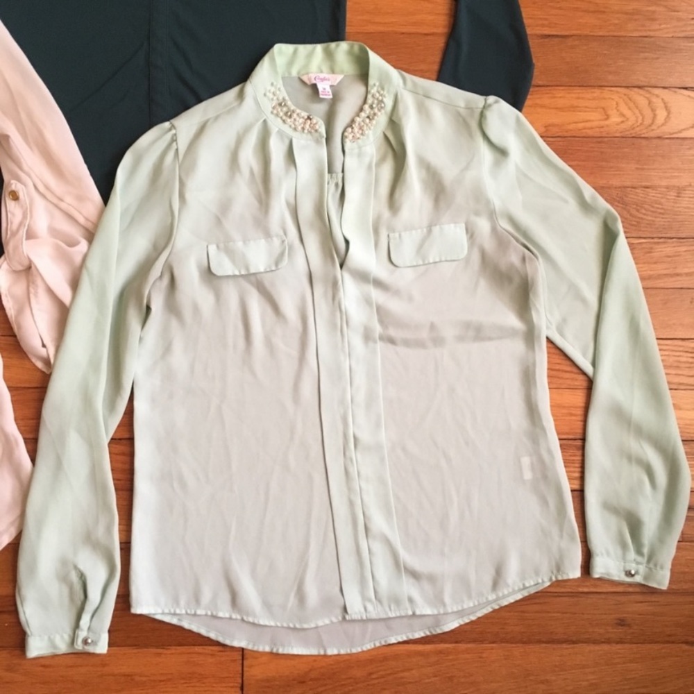 Mint green blouse
